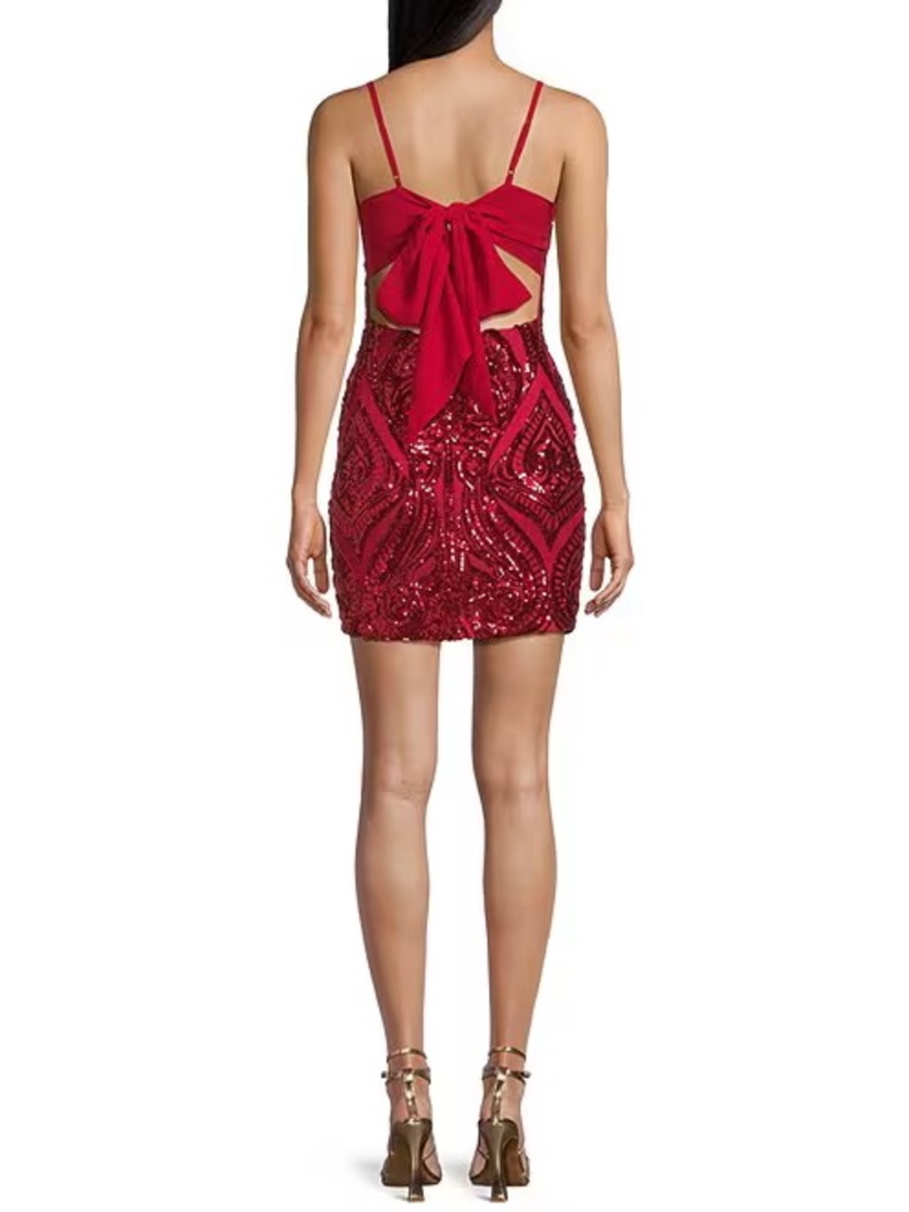 Dillards B. Darlin Red Sequin Bodycon Mini Dress
